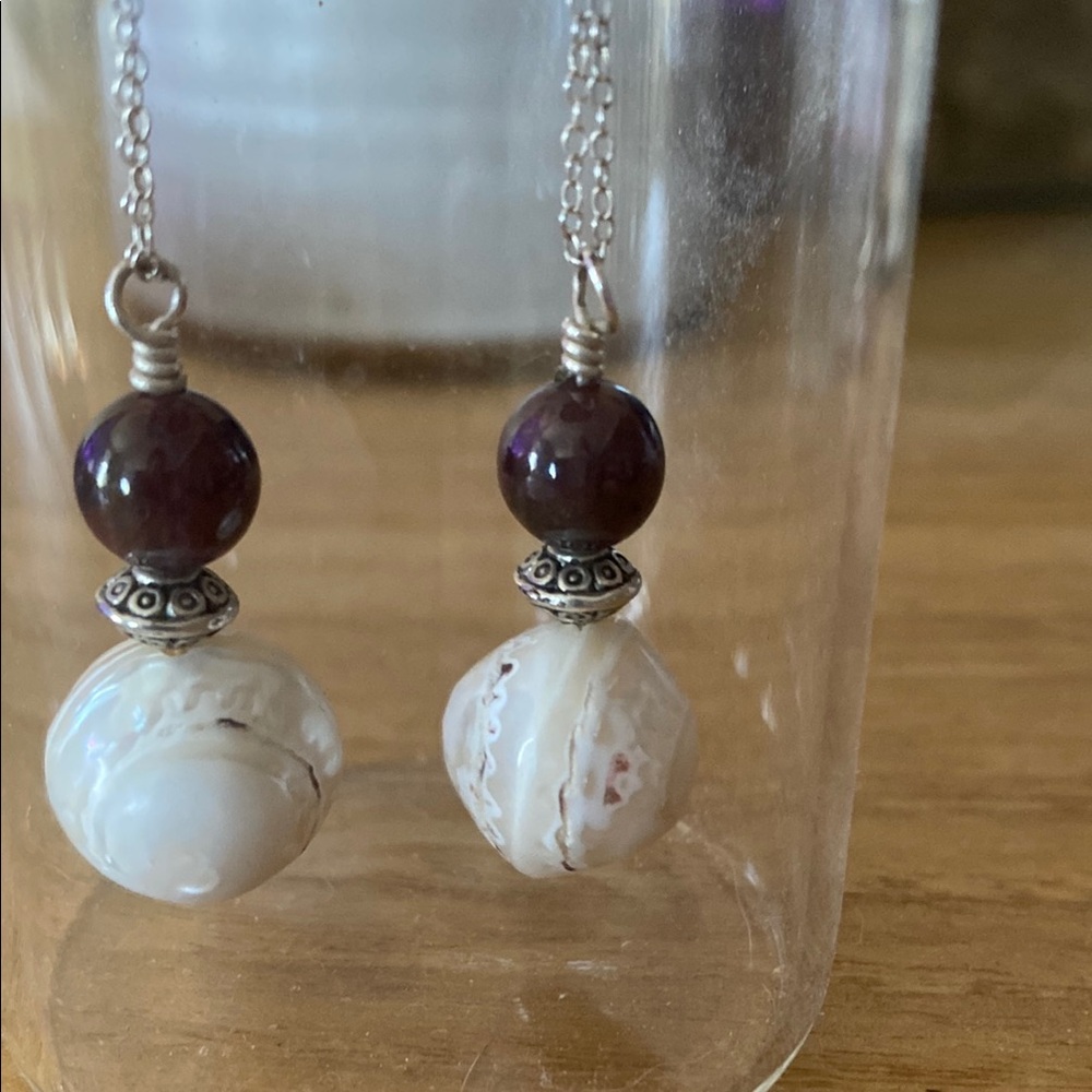 Elegant Silver and Purple Drop Earrings